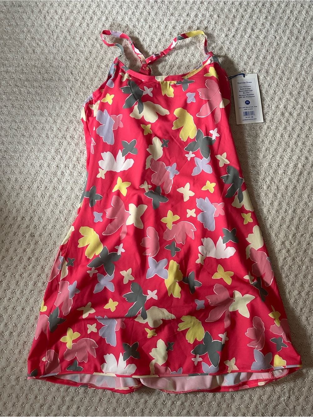 Outdoor Voices Red Floral Print Athletic Dress